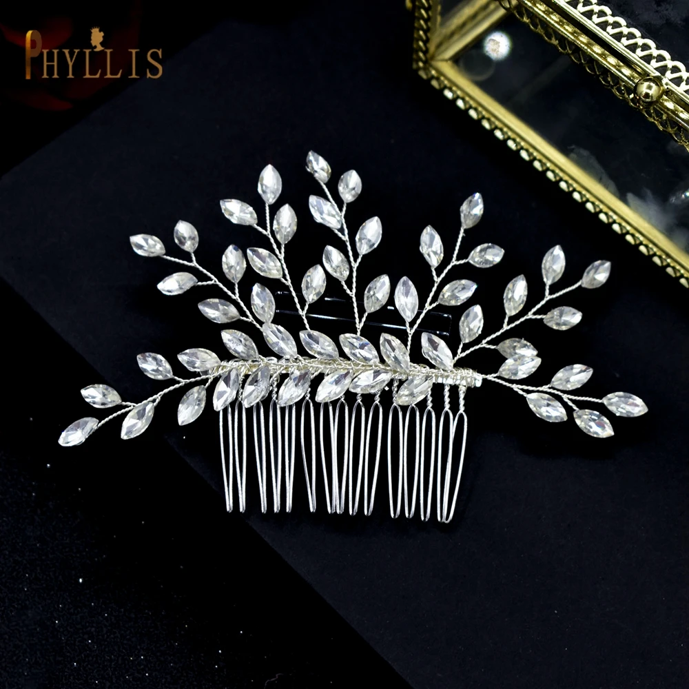 A466 Vintage Bridal Hair Combs Rhinestone Wedding Tiara Crystal Women Hair Clips Handmade Hair Jewelry Party Bride  Hair Pins