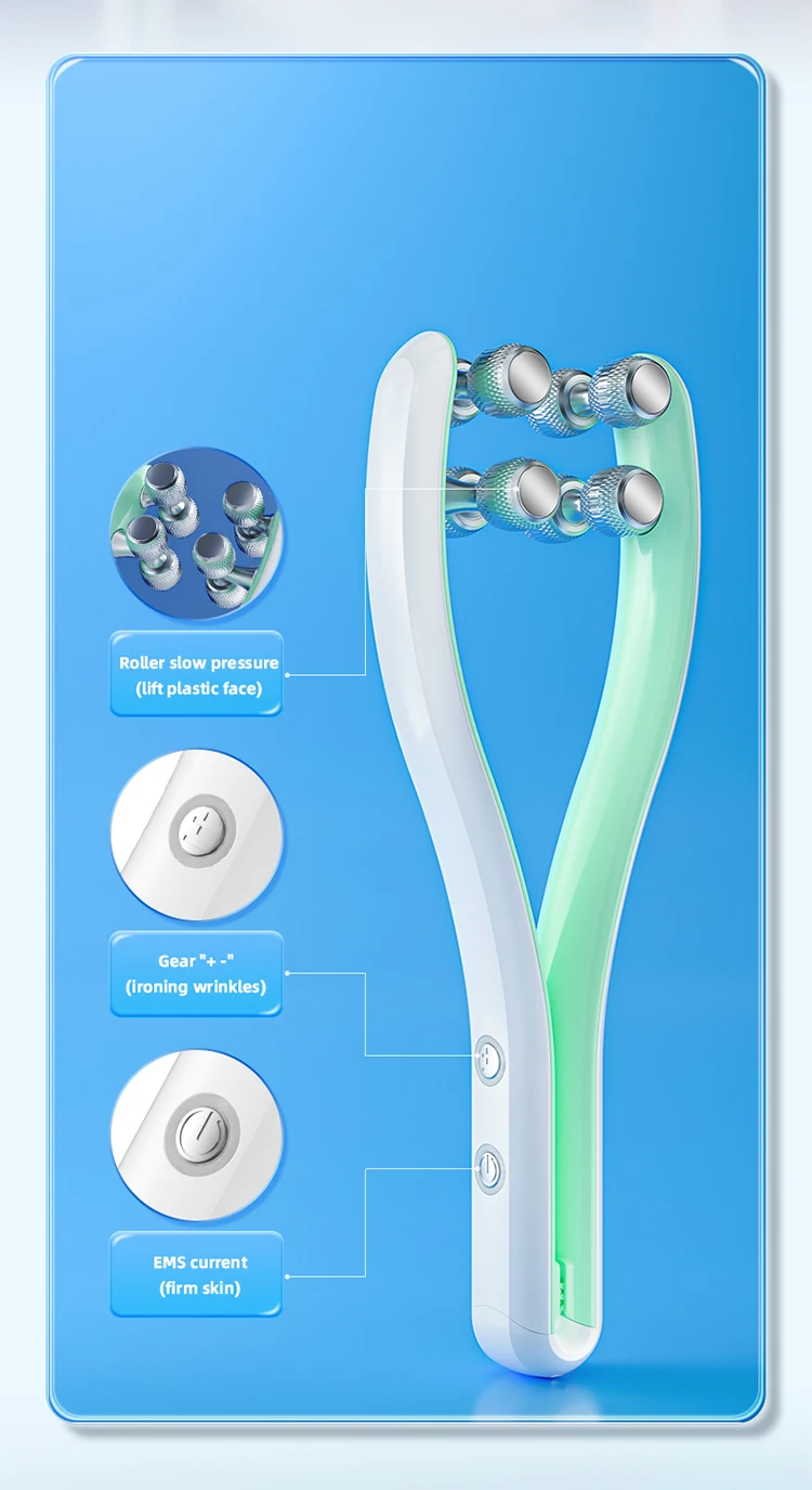 2025 فولت شكل خط مكركرنت مدلك لتدليك الوجه الأسطوانة ثلاثية الأبعاد الوجه الأسطوانة الكنتوري الذقن المزدوجة ثبات التشكيل
