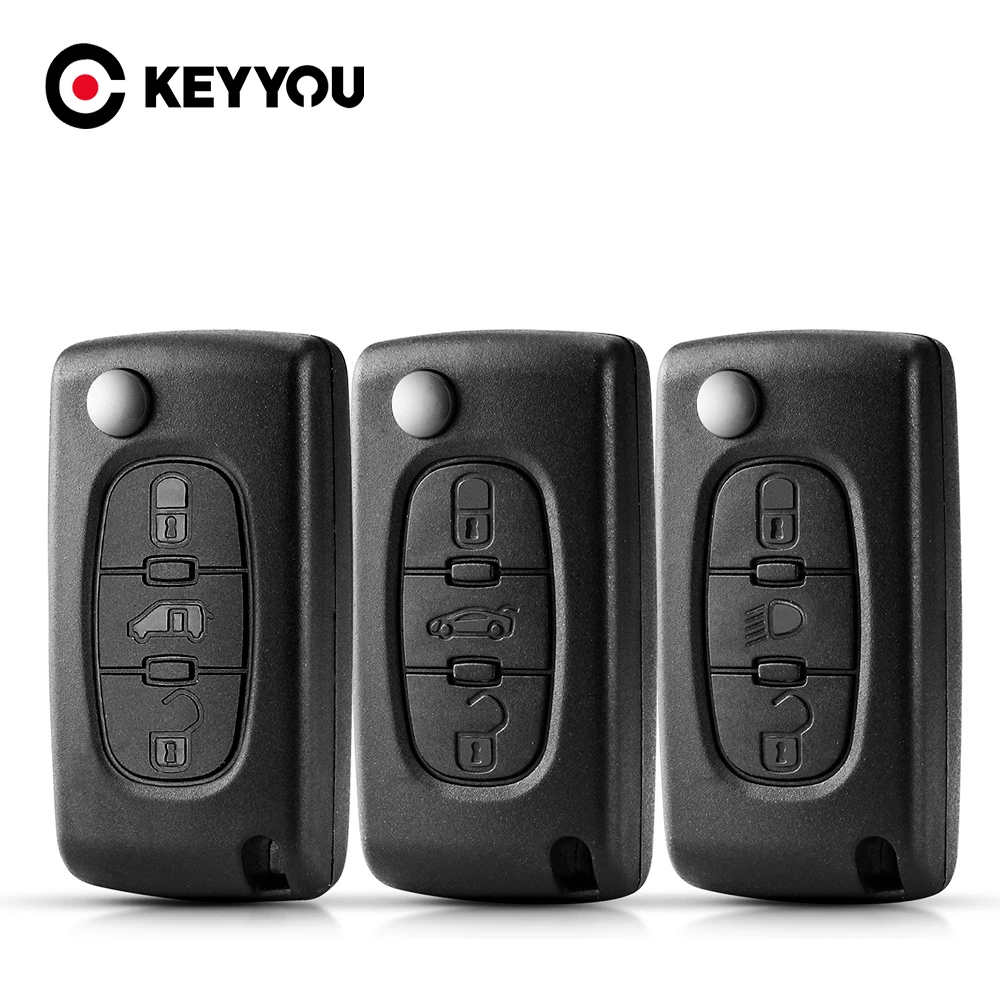 KEYYOU 3BNT For Peugeot Partner Citroen Berlingo Fiat Scudo HU83 VA2 Blade CE0523 CE0536 Flip Car Key Case Shell Fob Shipping