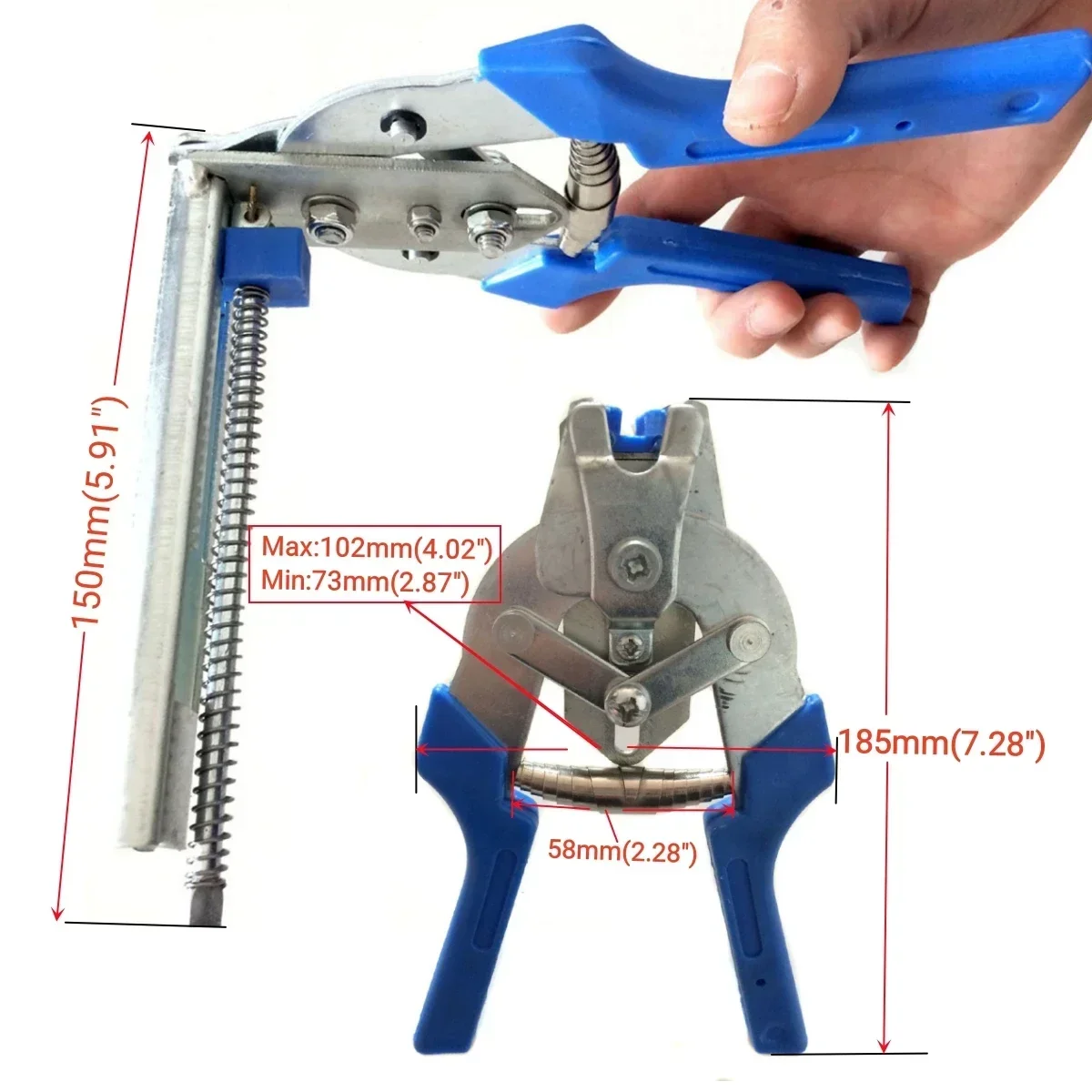 New Hog Ring Plier  with 600pcs M Clips Staples Chicken Mesh Cage Wire Fencing Anti-slip Handle Stainless Steel Hand Tools