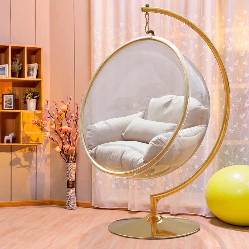 

Bubble Chair Transparent Glider Single Cradle Chair Indoor Balcony Lazy Hanging Basket Chair Swing Rocking Chair