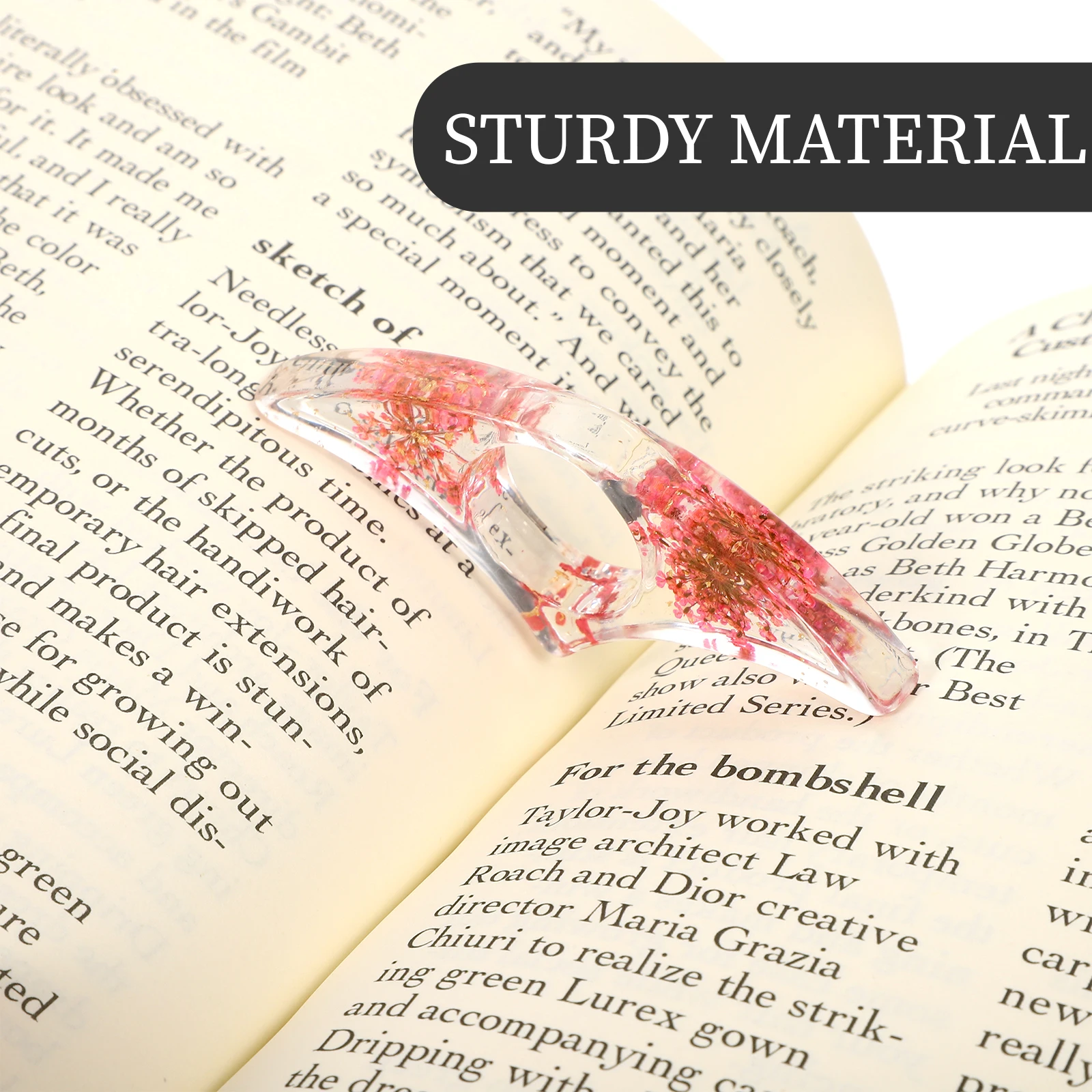 フラワーブックマーク読書アクセサリー、親指ブレースリング、プラスチックページオープナー用の小さなホルダー、多機能スパイダー学生棚