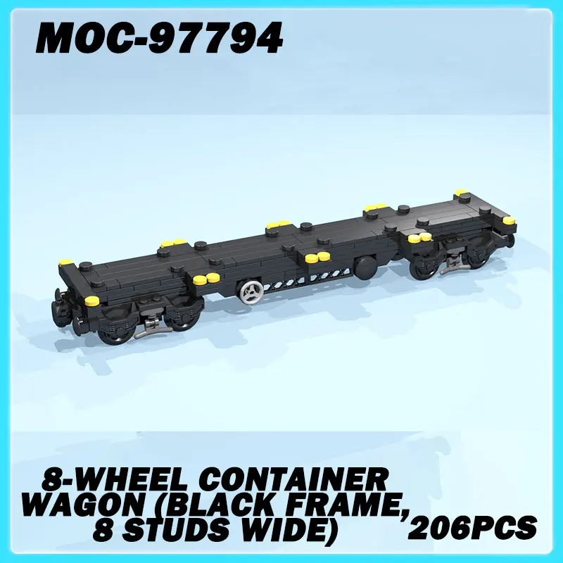 

MOC-97794 Универсал-контейнер серии Mini Train, 8 колес (черная рама, ширина 8 шпилек), модель кирпича-головоломка, игрушка, подарок на день рождения, 206 шт.