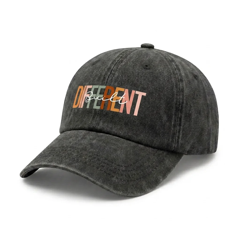 Adjustable Unisex Layered Different Letter Print Baseball Cap, Vintage Washed Dad Hat, Trendy Casual Streetwear Gift