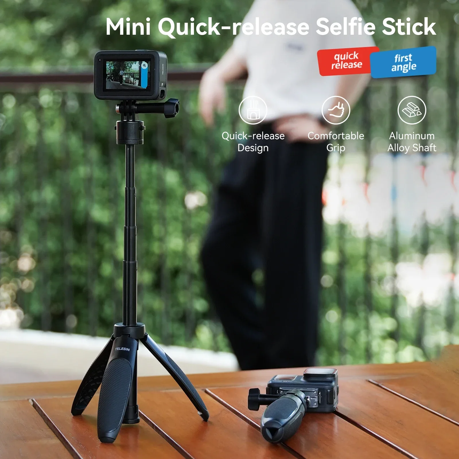 TELESIN لـ DJI OSMO Action 5 Pro 4 3 مجموعة ملحقات عصا سيلفي ترايبود إطار حماية ومجموعة مرشحات CPL ND 8 32 64
