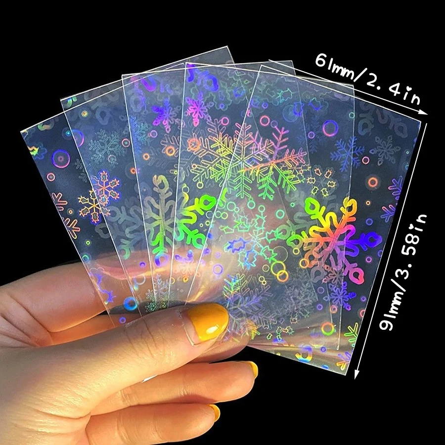Sharkbang 50pcs/Lot Holo Card Sleeves 61x91mm Snowflake/Sakura Kpop Holder  For Postcards Films Game Cards Photocard Protector - AliExpress