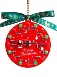 LED Christmas Tree Decoration PCB Crcuit Ornaments Soldering Kit Red and Green LEDs Blinking