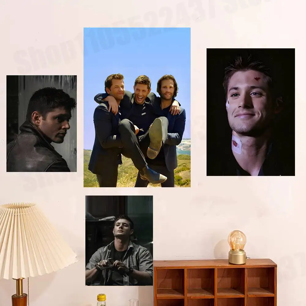 

Actor J-Jensen A-Ackles Vintage Retro Poster Sticker Classic Art Painting for Home Bedroom Cafe Office Wall Decor