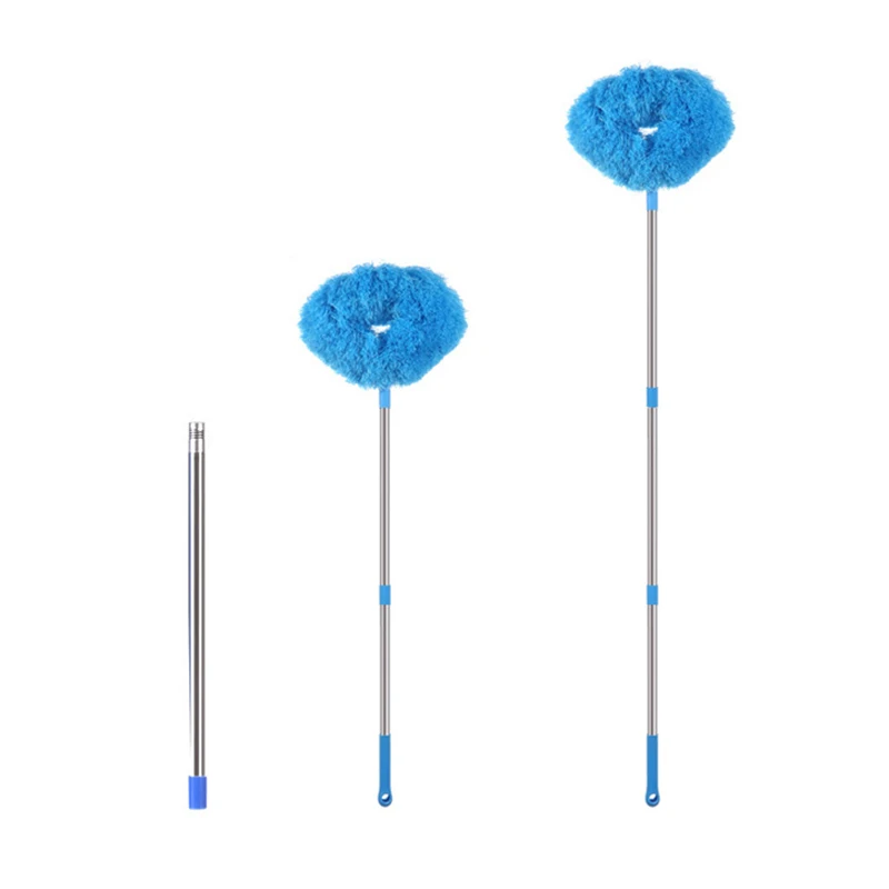 Long Duster Telescoping Extension Pole ทําความสะอาดผ้าม่านเฟอร์นิเจอร์เพดานสูงพัดลมทําความสะอาดไมโครไฟเบอร์ Duster