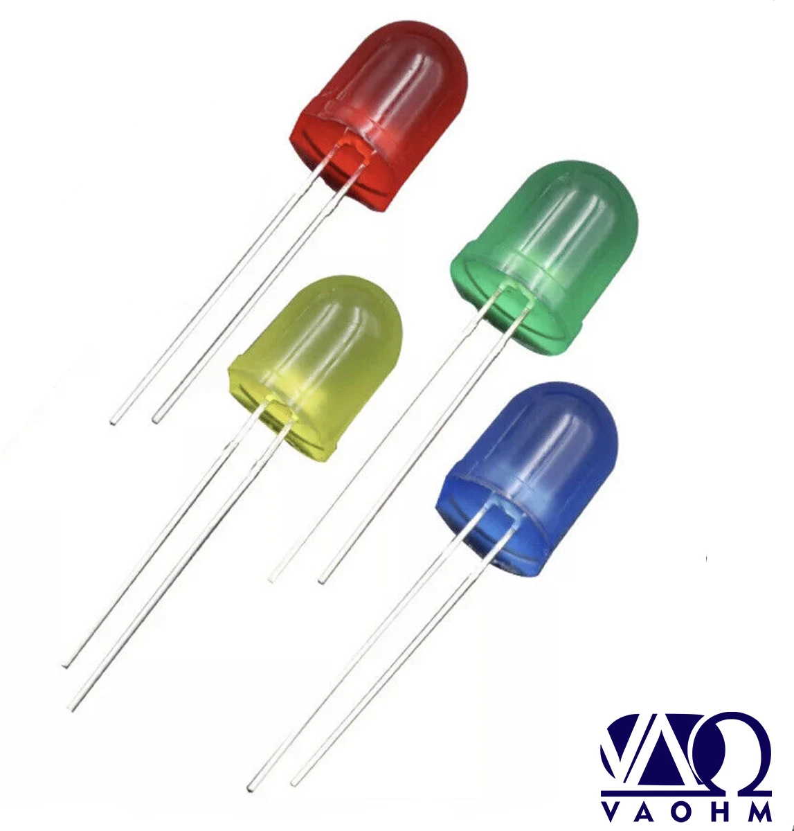 500PCS F8 DIFFUSED ROUND HEAD LED RED 8MM YELLOW BLUE GREEN