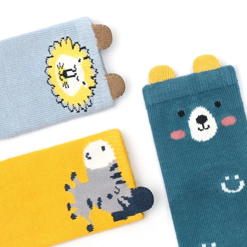 2 Pairs Cartoon Baby Socks Newborn Baby Boy Children Kids Sock 3D Korean Dispensing Non-slip Girls Socks 0-5 Years