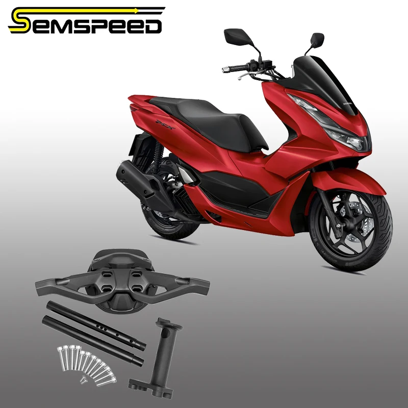 

CNC Motorcycle Handlebar Riser Kit + 7/8" Black Clubman Bars For Honda PCX 160/125 2025 Conversion - High Quality Grips