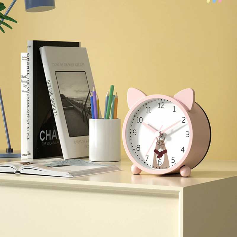 Travel Alarm Clock Electric Minimalist School Cartoon Alarm Clock Kids Portable Fashion Metal Despertador Bedroom Decor Reloj