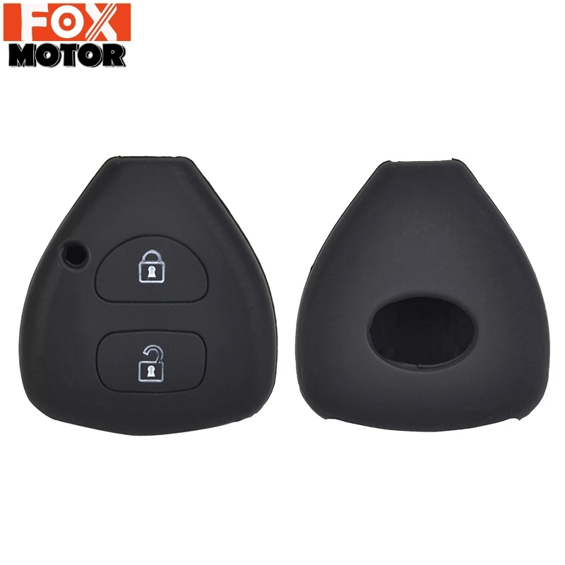 2 Button For Toyota Camry Yaris RAV4 HiLux Cruiser Fortuner Prado Verso Holder Protector Silicone Car Remote Key Fob Cover Case