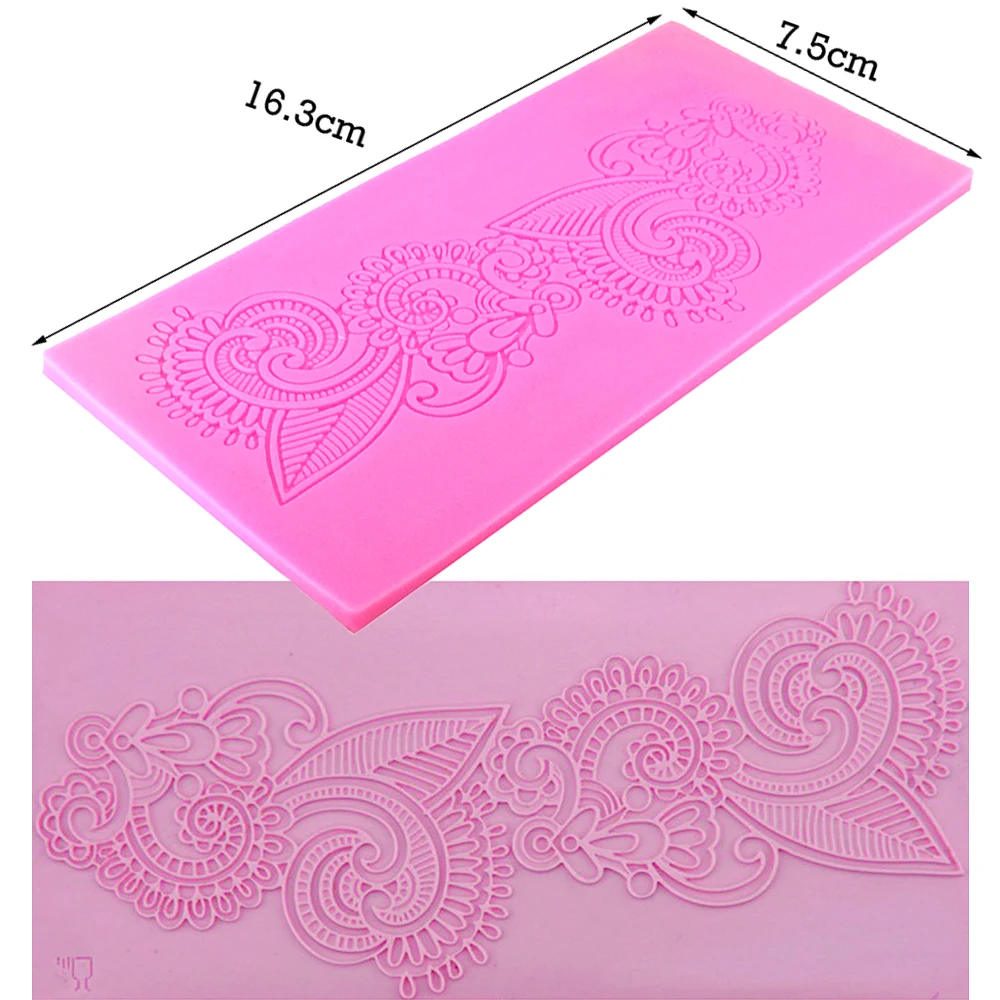 Lace Soft Silicone Mold Fondant Mat Cake Decorating Cupcake Baking Tools Supplies Cookies Wedding Embossing