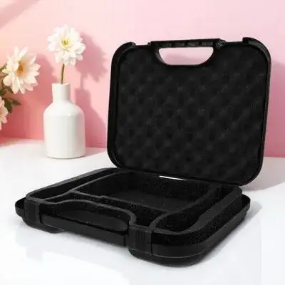 

Plastic Microphone Carry Box Large Capacity Adjustable Interior Portable Travel Case Shockproof Protection for
