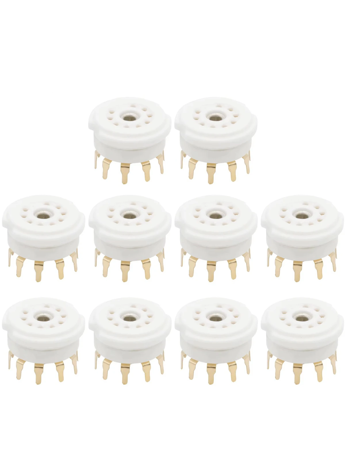 9-pinowe ceramiczne gniazdo lampy próżniowej do 12AX7 12AT7 12AU7 ECC83 6DJ8 EL84 6922 PCB MOUNT Hifi Audio Tube AMP DIY 10 SZTUK — zdjęcie produktu 5