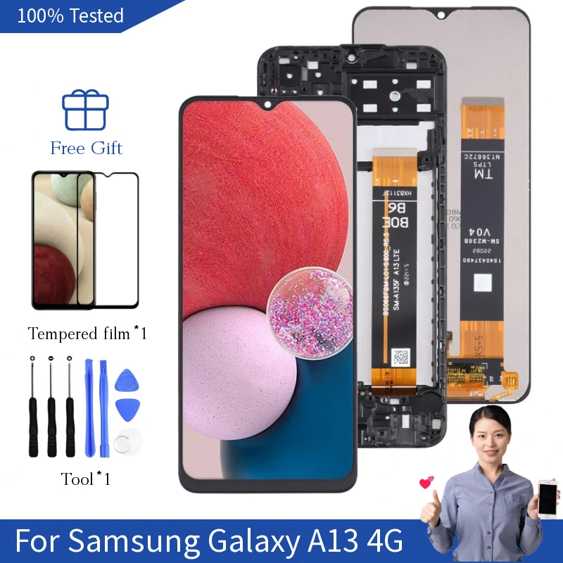 A13 LCD Screen For Samsung Galaxy A13 4G Display SM-A135F SM-A135F/DS SM-A135M Touch Screen Digitizer A135U 6.6