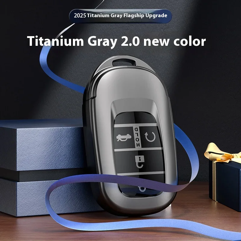 2025 Titanium Gray for Honda 2022 2023 2024 Accord Civic HR-V CR-V Pilot Sport SI EX EX-L Car Key Case Cover Fob Bag Keychain