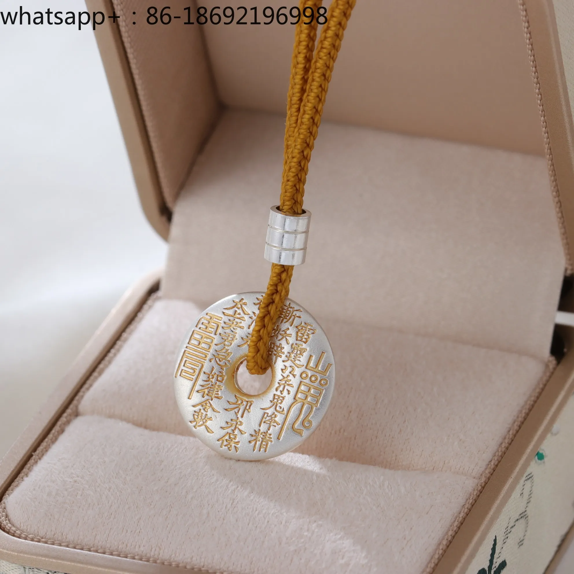 The Mountain Ghost Spends Money on Sterling Silver Pendant with 999 Solid Gold-painted Safety Buckle for Men and Women.