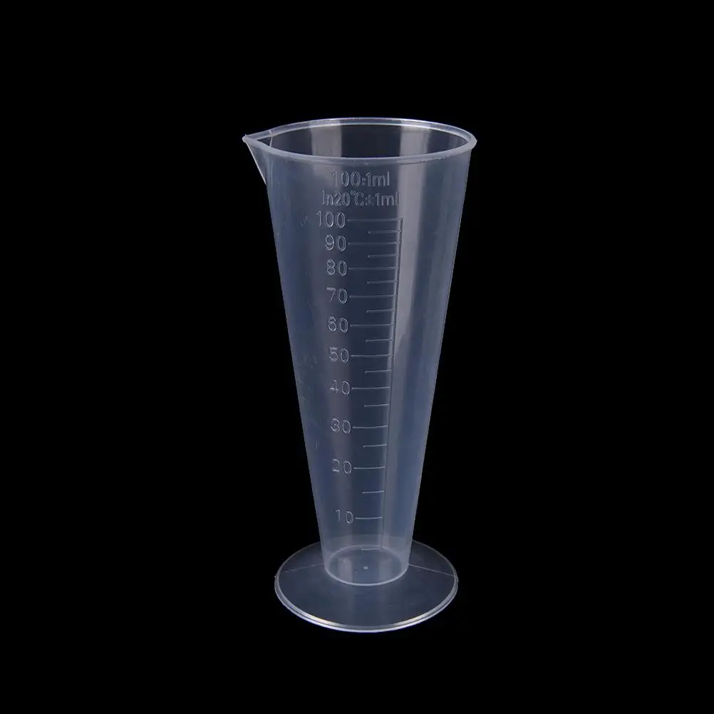 50ml / 100ml Transparent Plastic Cone Measuring Cup With Scale Graduated Cylinders School Laboratory Kitchen Measure Accessories