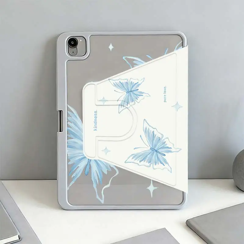 360°Rotatable Tri-Fold Stand Cover For iPad A16 2025 11 Air11/13 IPad Mini6 8.3 Pro 10.5 Pro11 iPad 10.2 7/8/9 4/5 10.9 10th