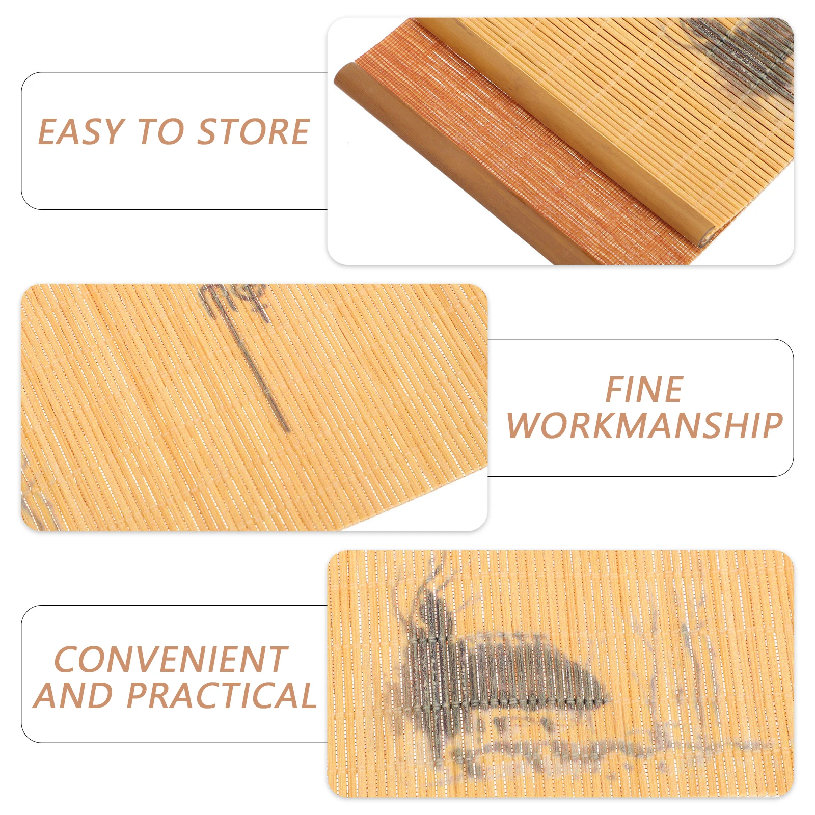 

Bamboo Heat Insulation Placemat Desktop Coaster Cup Pad Table Protection Mat Japanese Style Tea Kettle Mat Exquisite