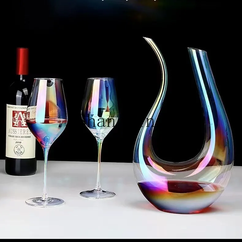 DSA creative crystal glass gradual change seven-color fast decanter simple style decanter
