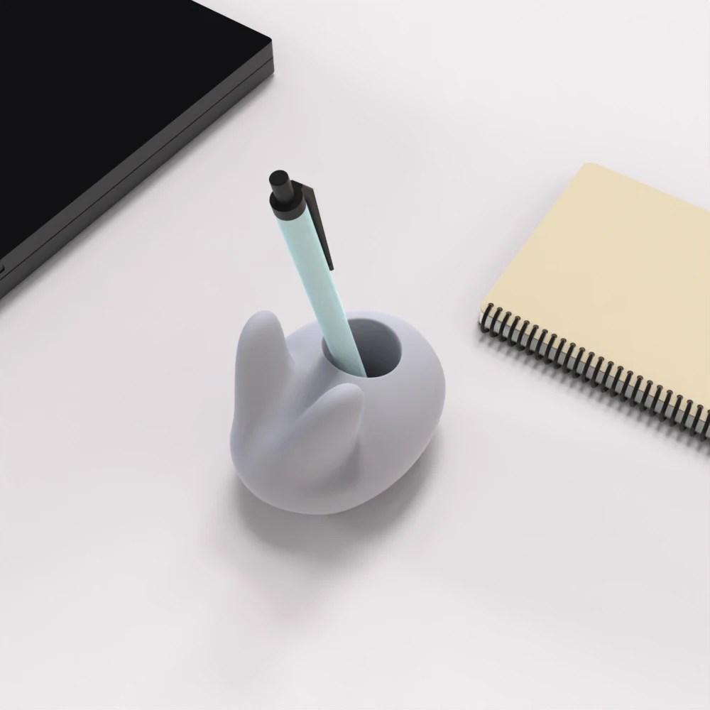Portaspazzolino in cemento inserito stampo in Silicone simpatico animale coniglio design forniture per il bagno stampo per inserto penna per ufficio