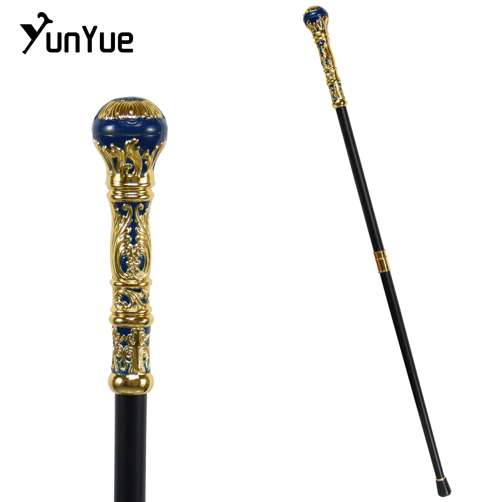 الأزرق مقبض دائري موضة عصا للمشي تأثيري السادة خمر اليدوية عصا للمشي سيدة الفن جمع فيلم الدعائم قصب 93 سنتيمتر