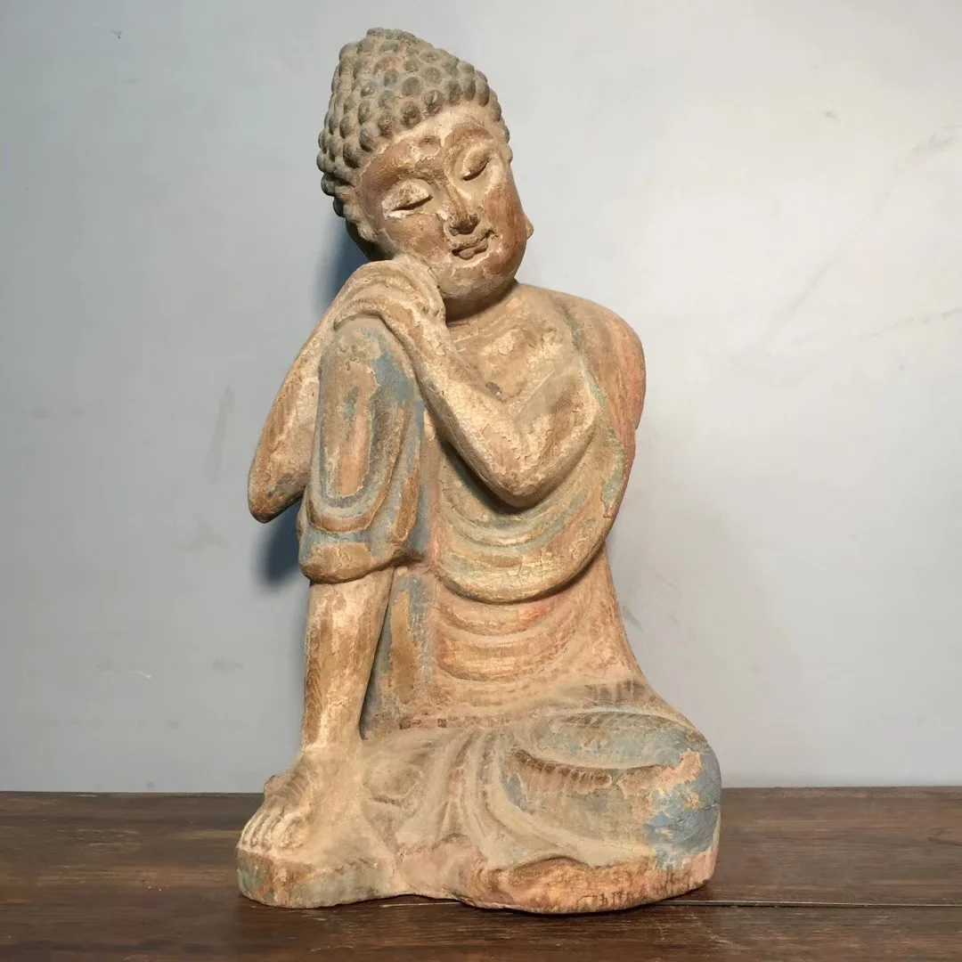 Antique old Chinease wood Meditating Buddha statue,Handicrafts Painting, best collection&adornment,#018, Free shipping