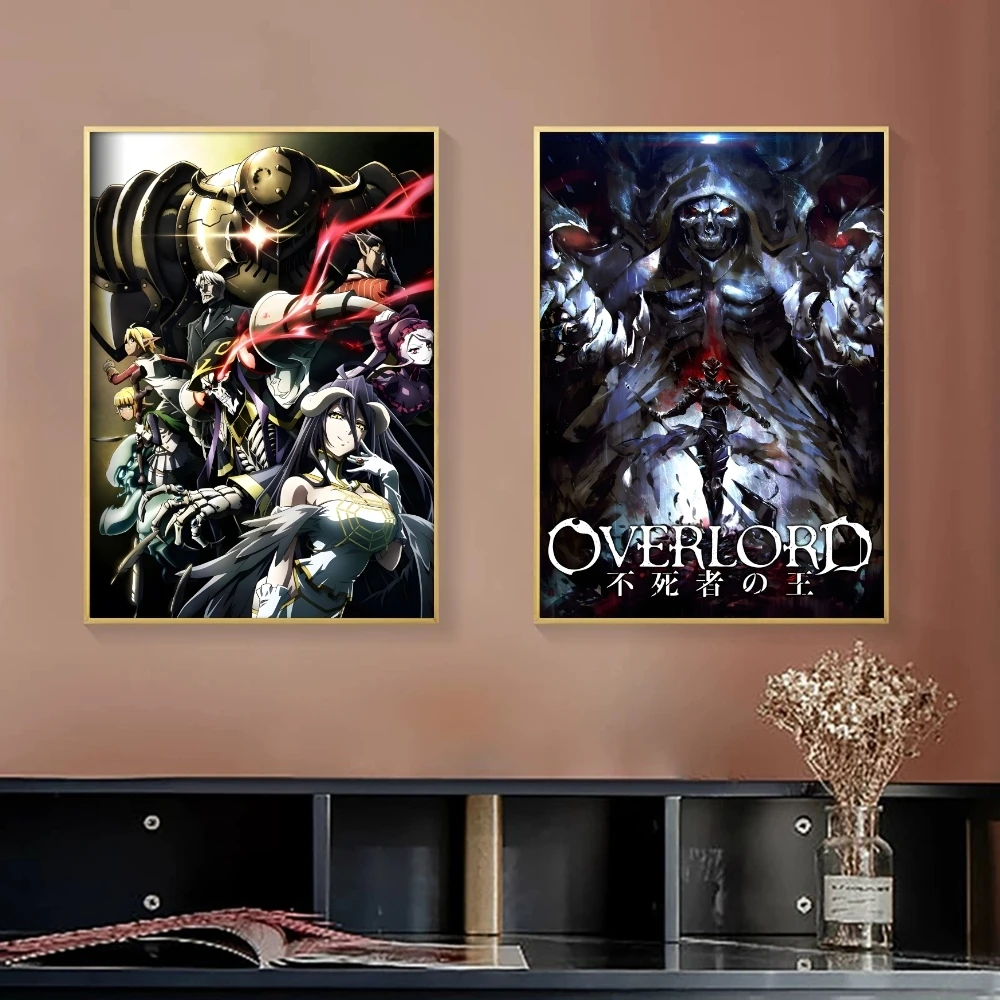 O-Overlord Anime Painting Calligraphy Canvas Poster Bedroom Living Room bar Hallway House interior Wall Decor