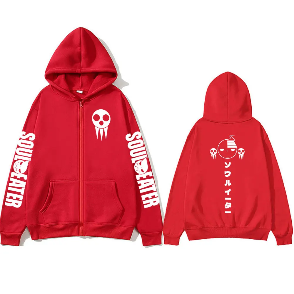 Japanischer Anime Soul Eater Death The Kid Reißverschluss-Hoodies für Männer und Frauen, Kapuzenpullover mit Reißverschluss, lange Ärmel, Pullover, Jacken, Caots – Detail 4