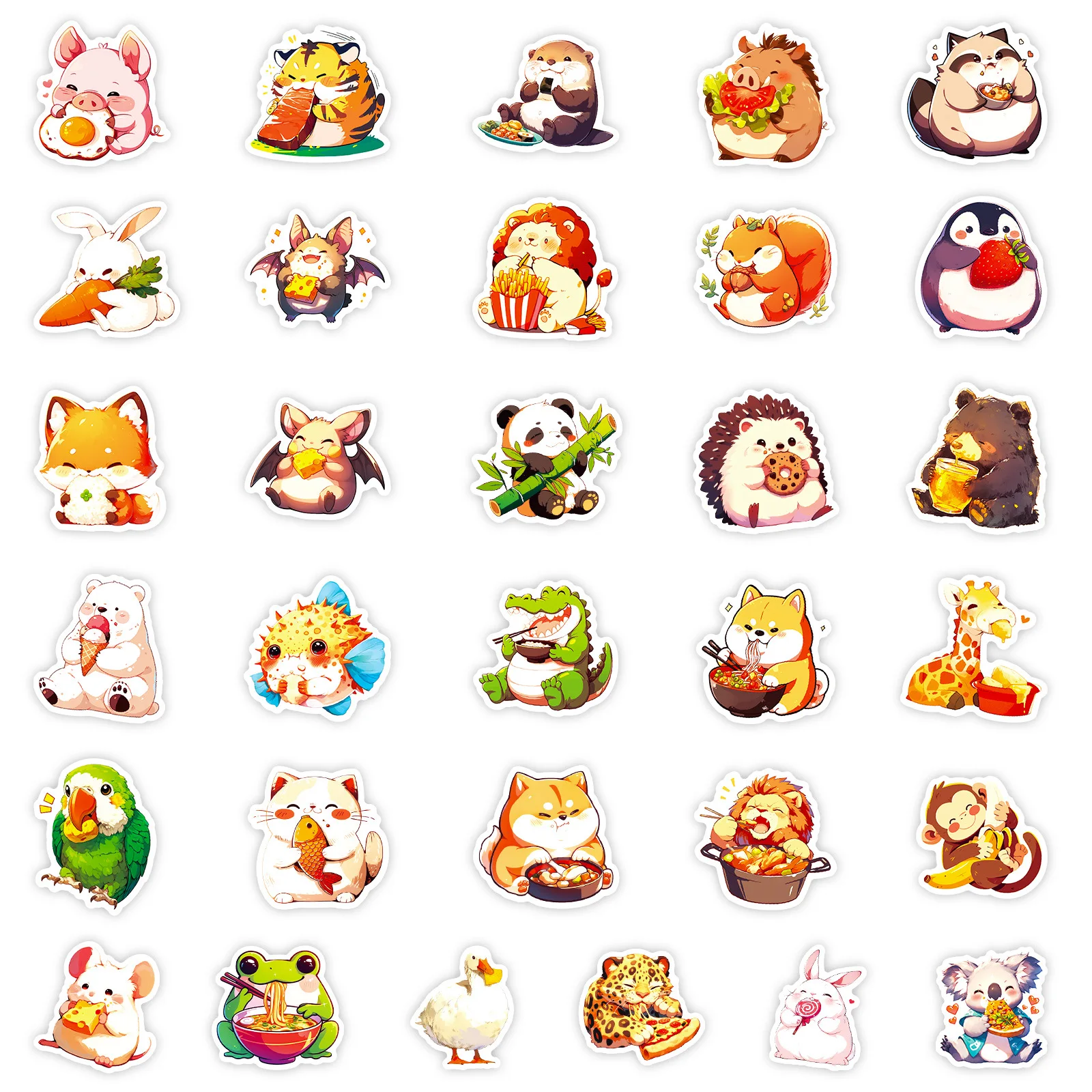 56 Uds pegatinas de viñetas de animales gananios lindo León erizo Graffiti decoración cuaderno maleta guitarra refrigerador teléfono calcomanías