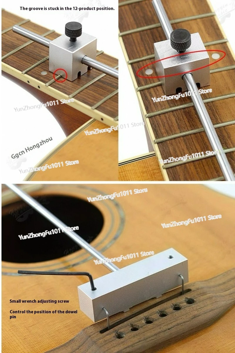 1pcs Folk Wooden Guitar String Length Measurement Compensator String Pillow Groove Compensation Sliding Rod Calibration Ruler