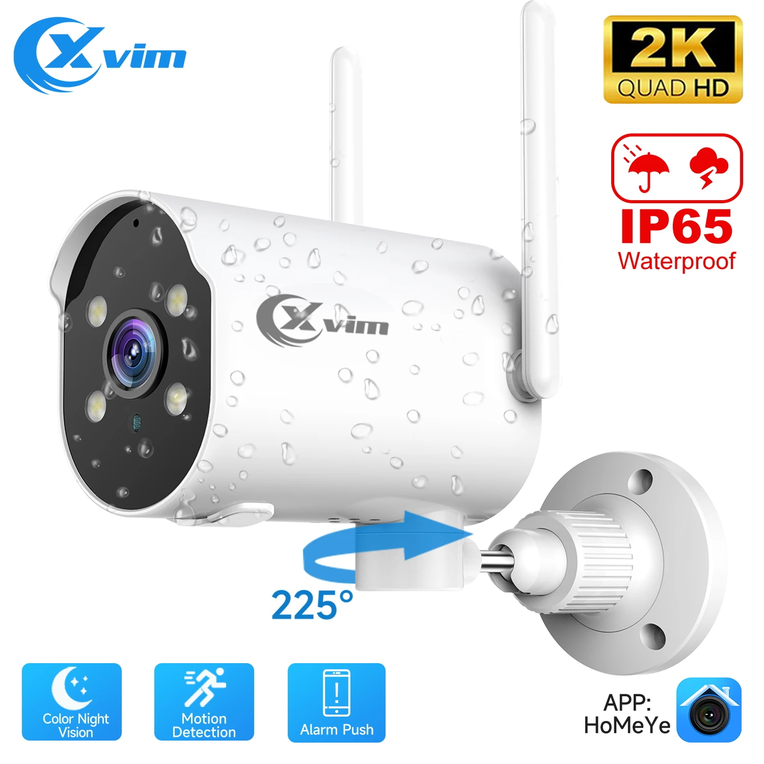 XVIM 3MP Wifi Surveillance Camera IR/Color Night Vision AI Human Detect Wireless Home Outdoor Security Protection PTZ IP Cameras