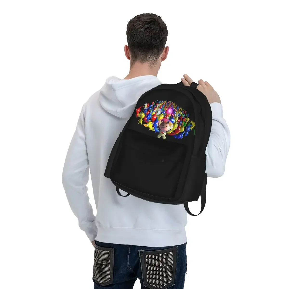 Pikmin Backpacks Boys Girls Bookbag Students School Bags Cartoon Kids Rucksack Laptop Rucksack Shoulder Bag Large Capacity