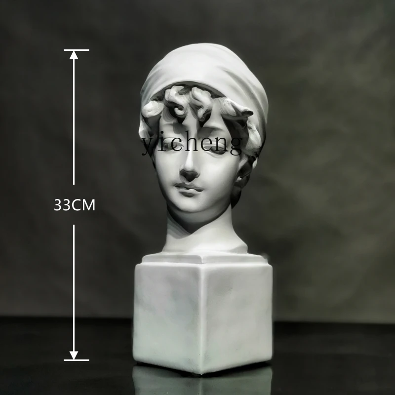

XL Scarf Girl Imitation Plaster Statue Figure Head Sketching Teaching Aid Still Life Decoration Model Ornament