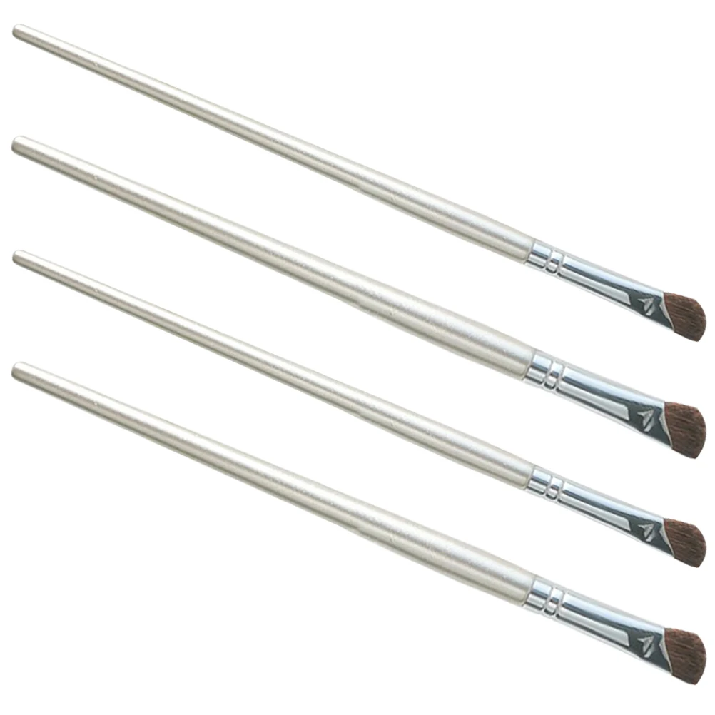

4 Pcs Rose Gold Angled Eye Makeup Brushes Set Large Small Nose Contour Highlighter Eyeshadow Blend Detailed Brush