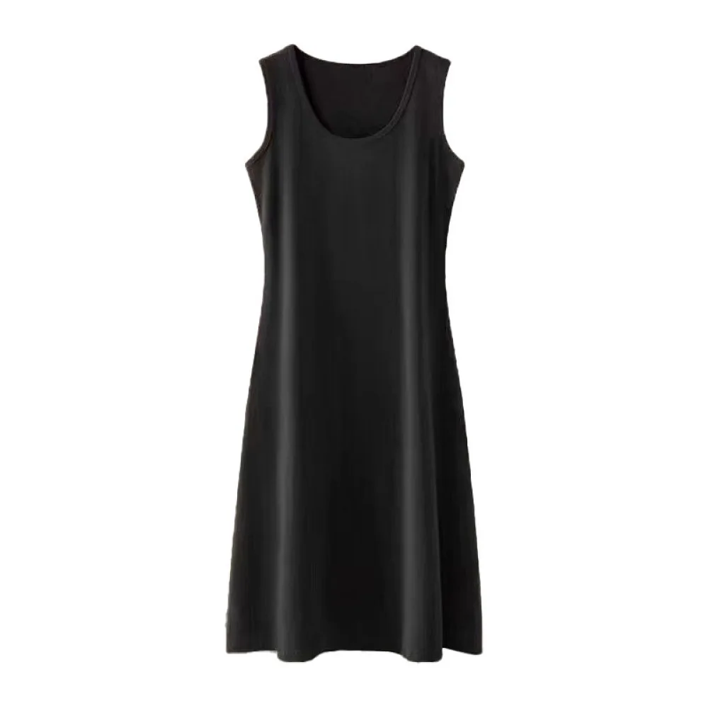 Women Plus Size Summer Dress Sleeveless Loose Midi Tank Camisole Casual Soft Aesthetic Minimalist Slip Dresses