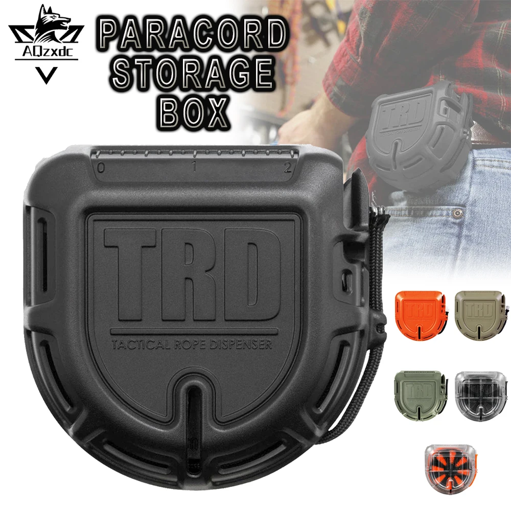 

Tactical Rope Dispenser Outdoor Survival Handy Paracord Storage Box Airsoft Trd Wire Quick Cutting Tool For CS hunting Camping