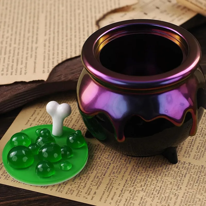 Bone Bubble Pot Silicone Mold Halloween DIY Epoxy Resin Candle Soap Mold for Handmade Home Table Decoration Craft Project