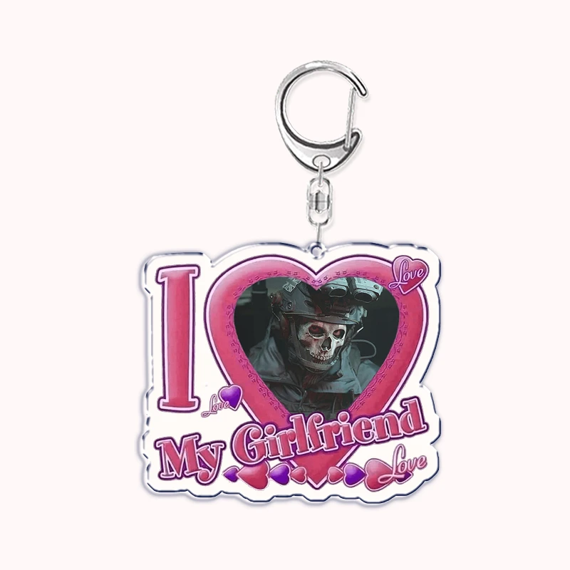 I Love My Boyfriend Girlfriend Heart Acrylic Key Chain Pendant Bf Gf Couple Key Ring Keychains for Bag Pendant Custom Lover Gift