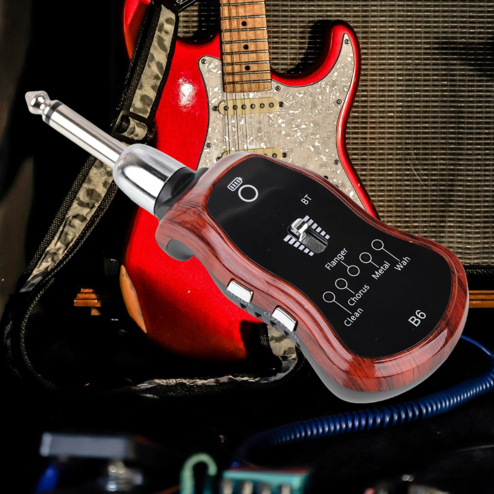 Guitar Effects Portable Bluetooth 5 In 1 Transmitter for Electric Guitar Reverb-chorus-flange-distortion-frog Sound