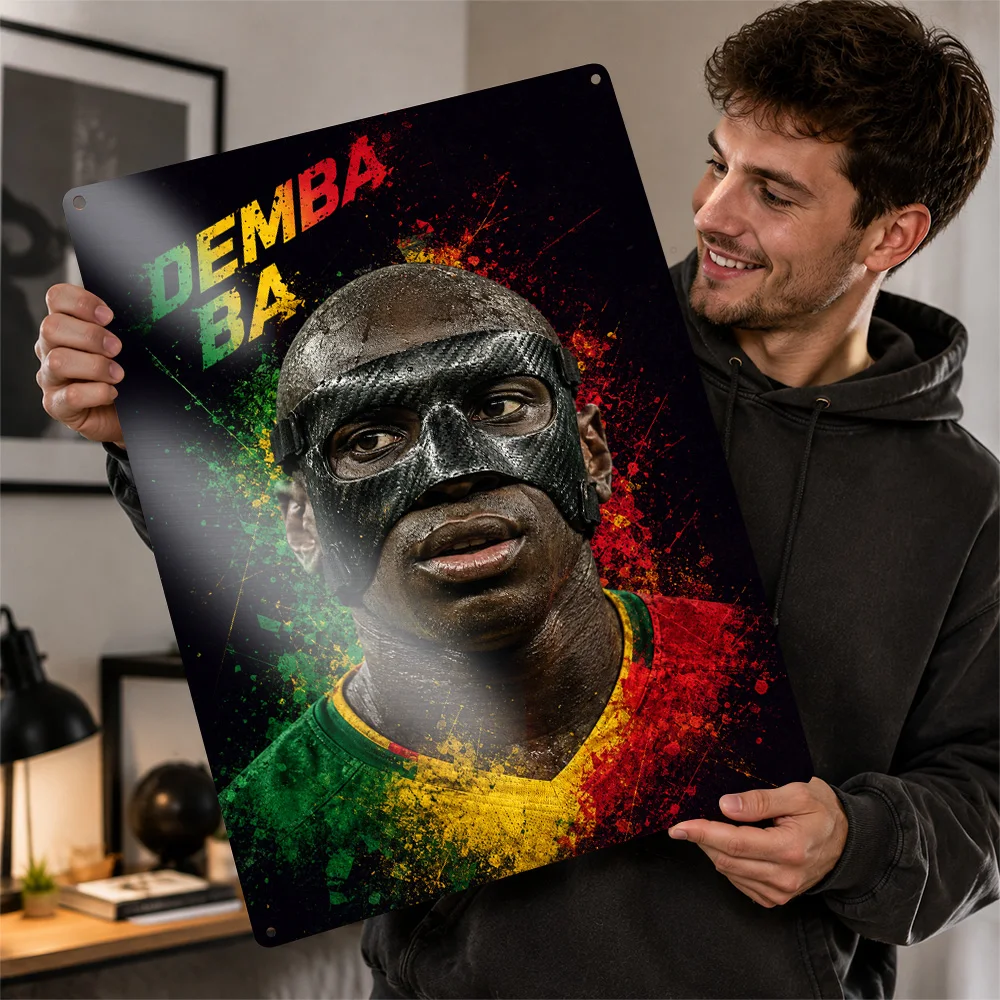 Demba Ba Football Aluminum Poster Customized Metal Tin Sign Supporter Favorite Style Wall Art For Collector Den And Fan Lounge