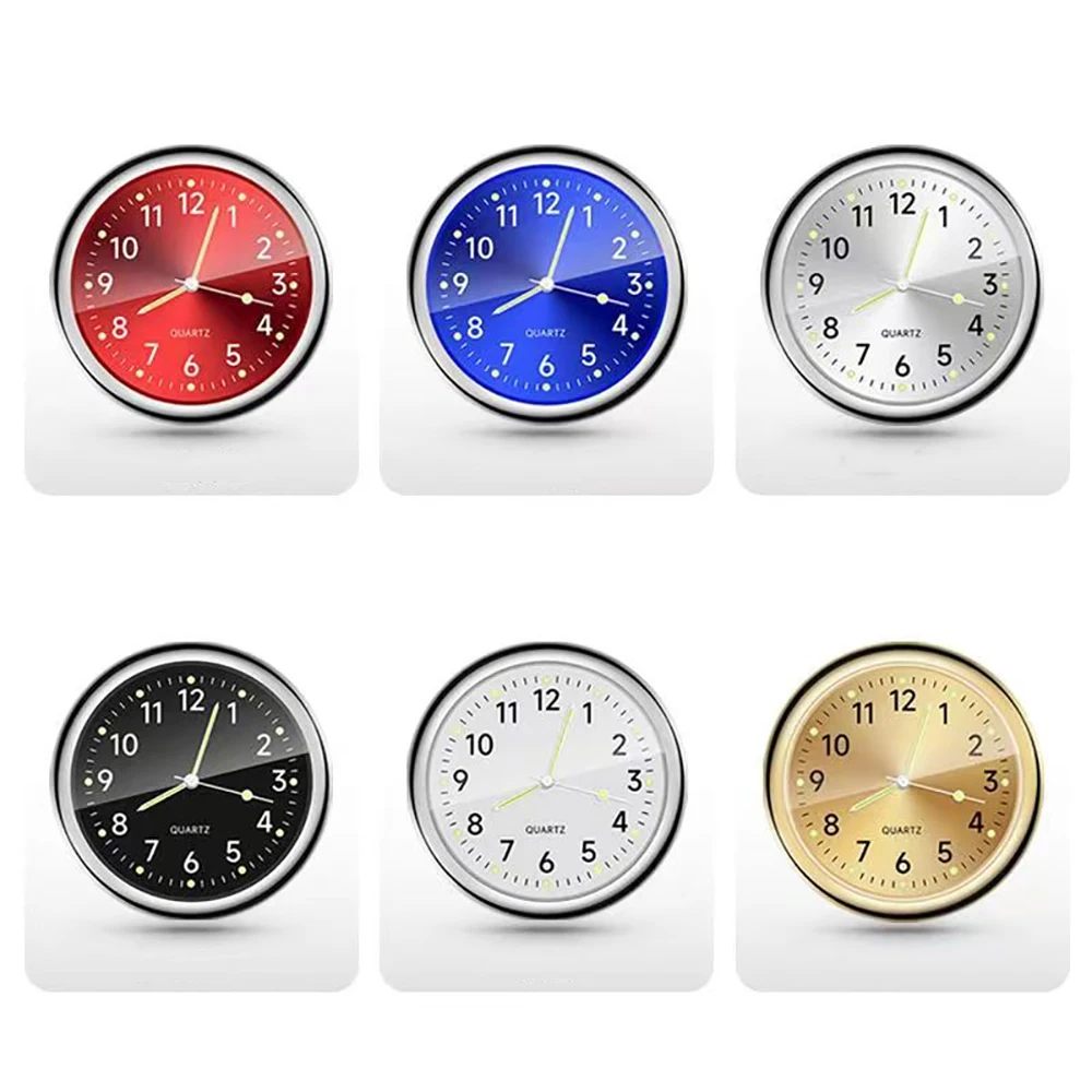 Mini Car Clock Luminous Automobiles Internal Stick-On Digital Watch Mechanics Quartz Clocks Auto Ornament Car Accessories