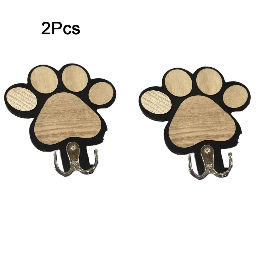 2 قطعة الحائط خشبية باو طباعة جدار هوك قوي الحاملة عدم الانزلاق القط مخلب نمط هوك الزخرفية القط باو تخزين السنانير