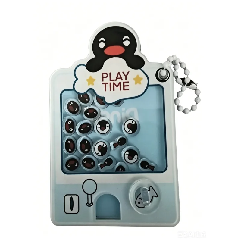 Cute Pingu Penguin Shaker Keychain, Acrylic Gacha Machine Bag Charm, Interactive Fidget Toy Pendant For Fans And Students view 4