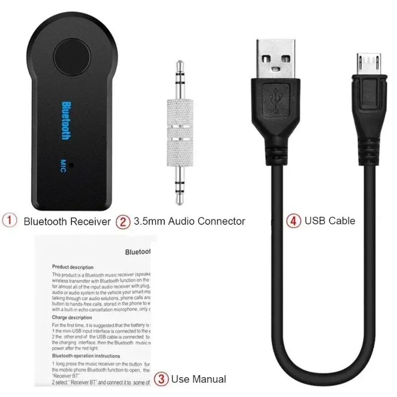 TenYua Bluetooth Audio Receiver Stereo 3.5mm Jack AUX Bluetooth Adapter MP3 Car Transmitter Wireless Speaker Headphone Adapter