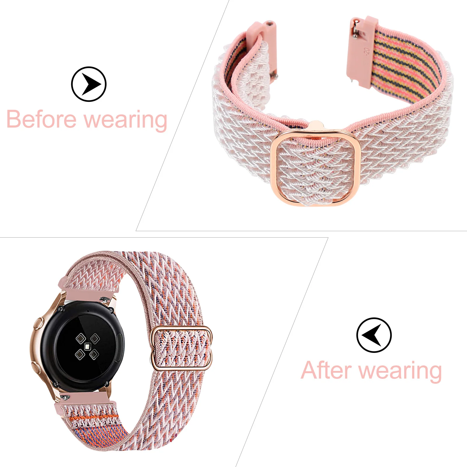 

Pattern Nylon Watch Strap Bright Elastic Comfortable Replacement Watchband Flexible Adjustable Wristwatch